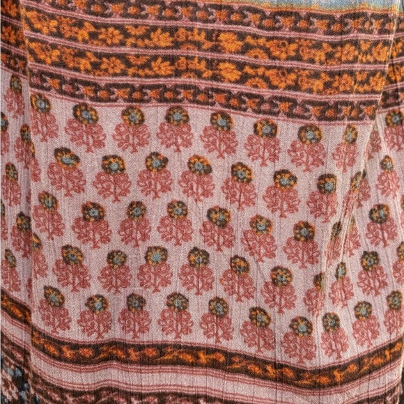 American Eagle Boho Indian Floral Print Ruffle Sleeveless Maxi Dress S - Picture 9 of 13